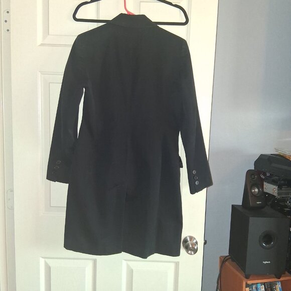 Vintage Bloomingdales Black Long Coat With Shoulder Pads - Picture 2 of 11